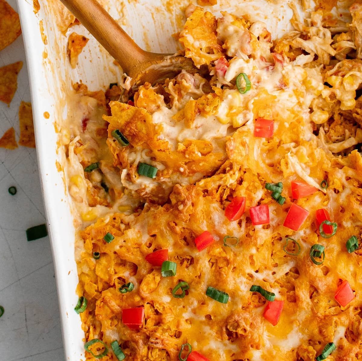 Creamy Cheesy Dorito Chicken Casserole