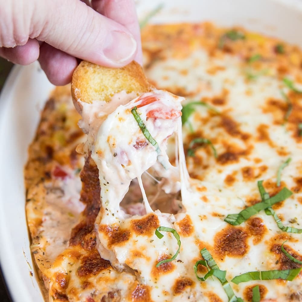 Three-Cheese Spicy Italian Sausage Dip