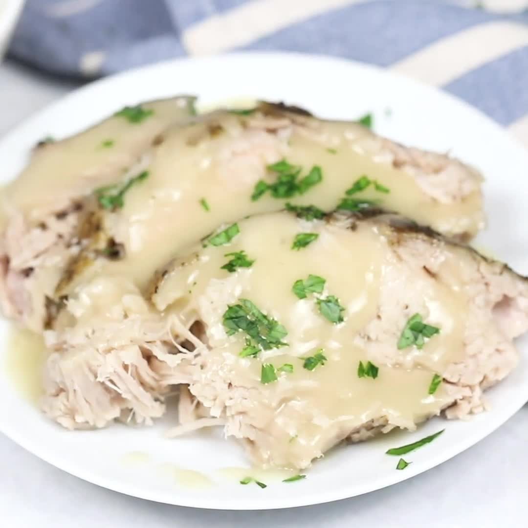 Easy Slow Cooker Pork Roast with Gravy