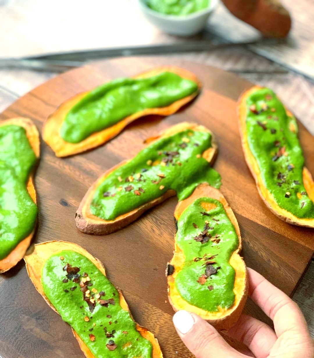 Sweet Potato Toast with Vegan Pesto