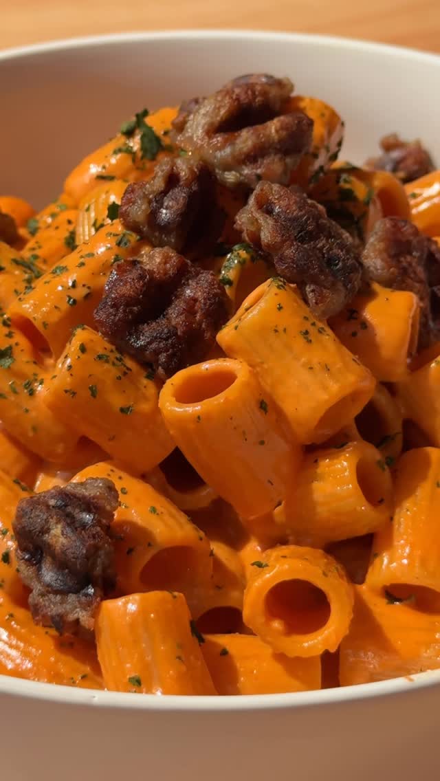 Vodka Pasta with Grilled Sausage