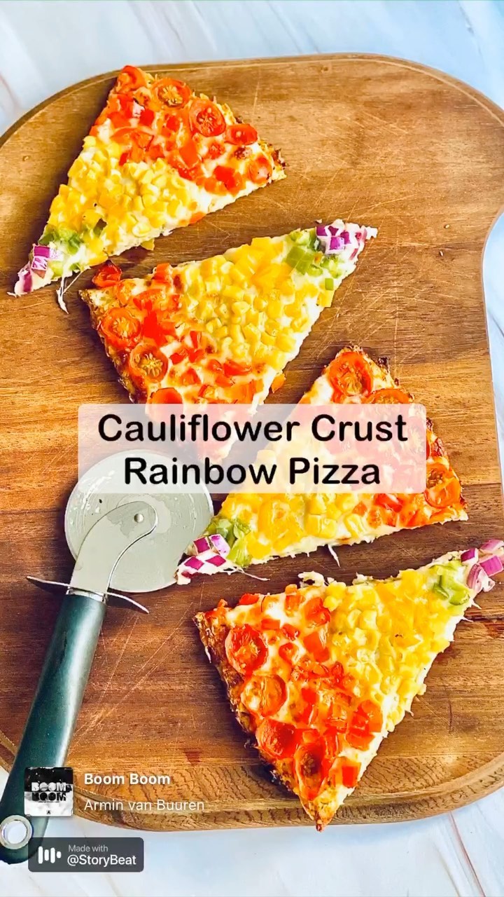 Cauliflower Crust Rainbow Pizza