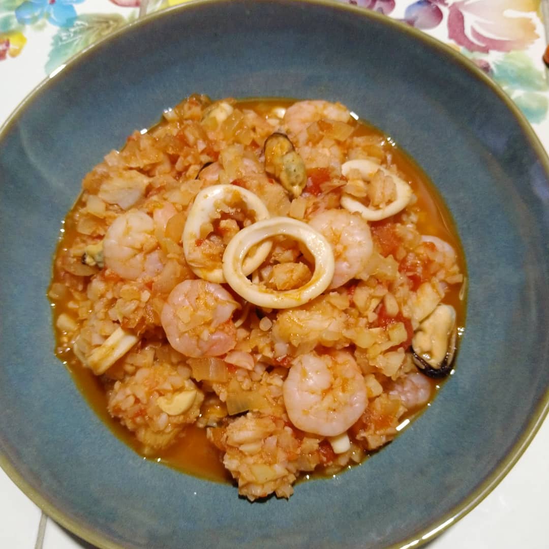 Cauliflower Rice Paella Dinner