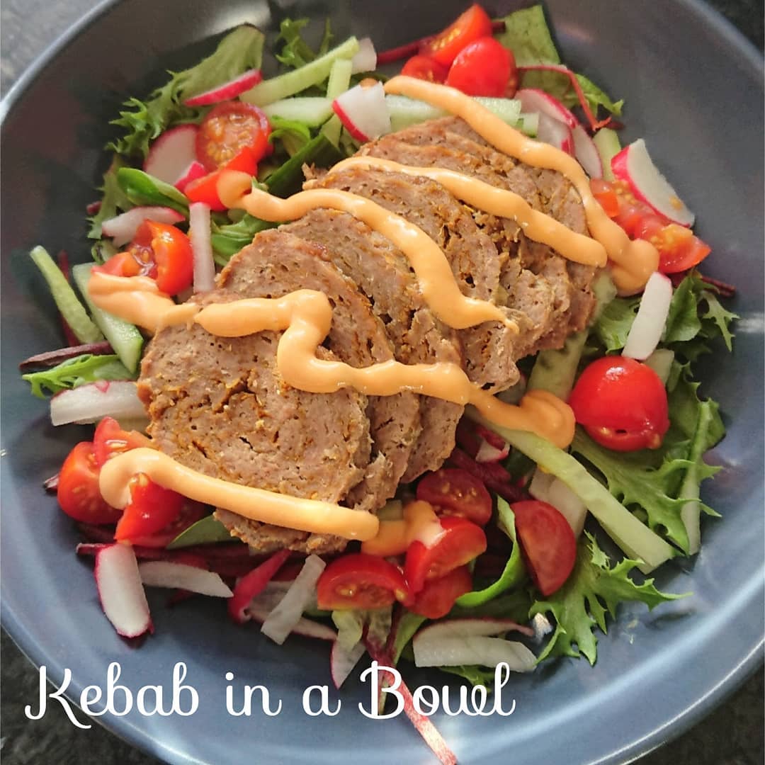 Minced Lamb Kebab Bowl with Fresh Salad