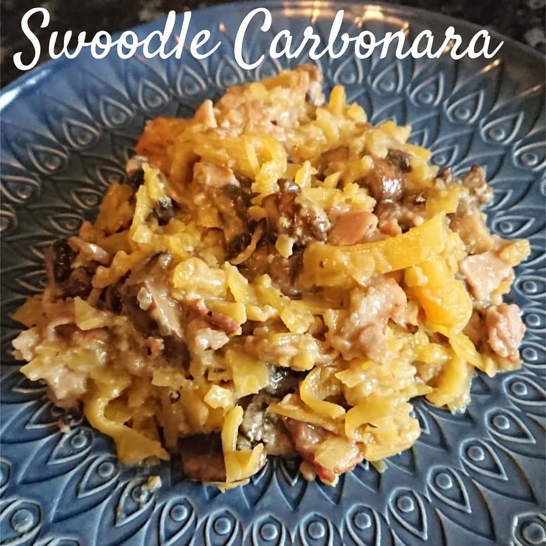 Simple Low-Carb Swoodle Carbonara Dinner