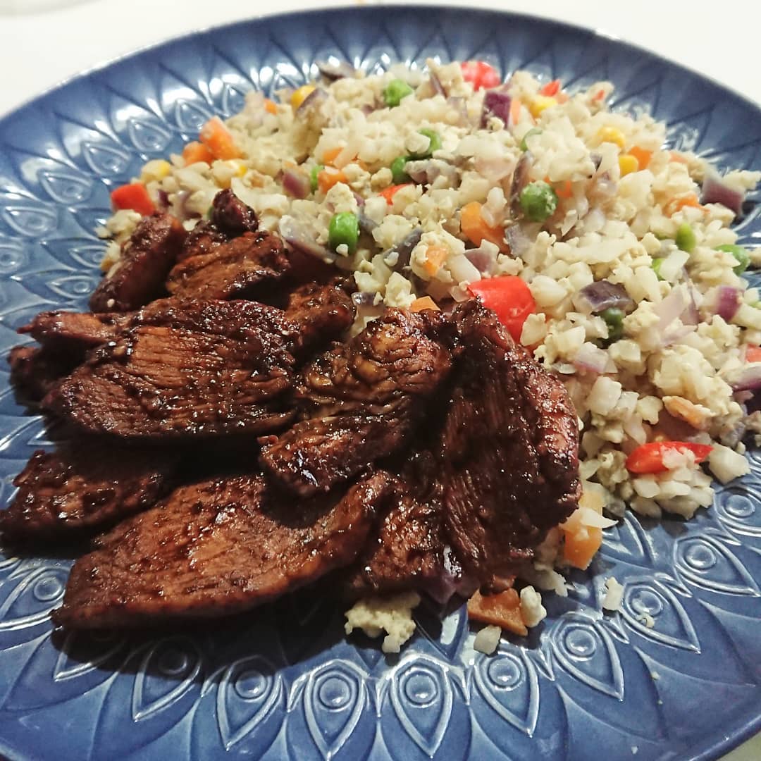 Sticky Chicken and Egg Fried Cauli Rice