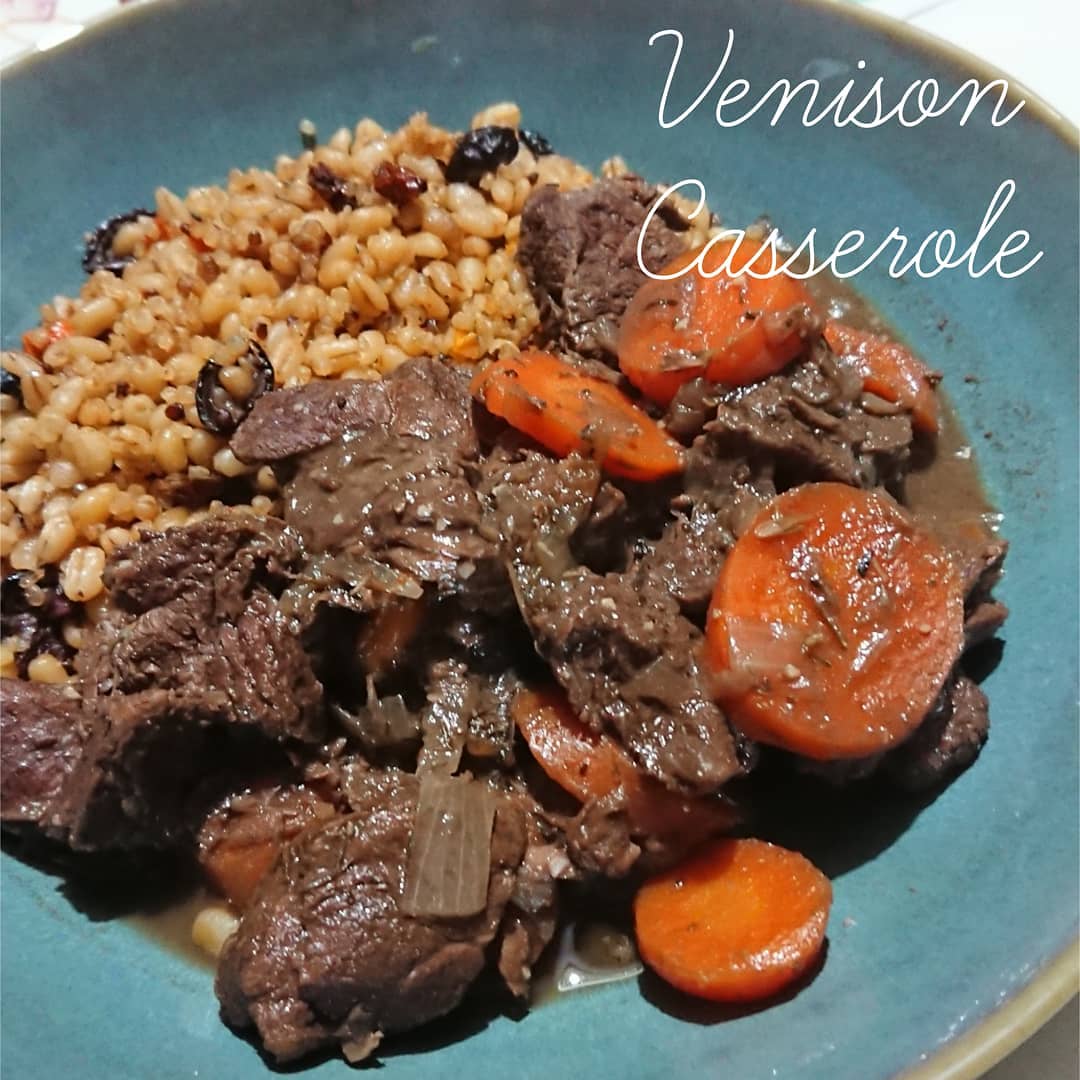 Homemade Venison Casserole with Red Wine Stock