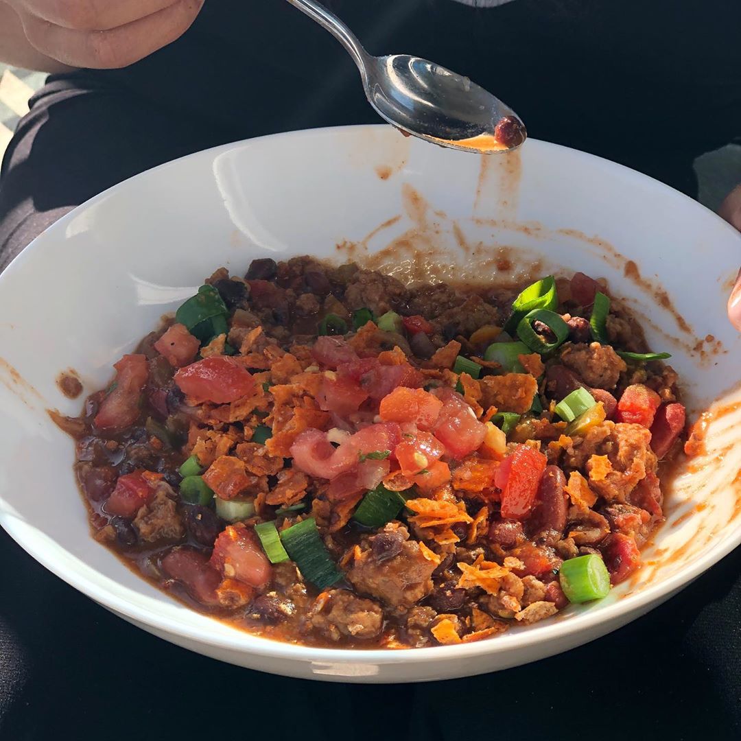 Vegan Chili with Vegetables and Meatballs