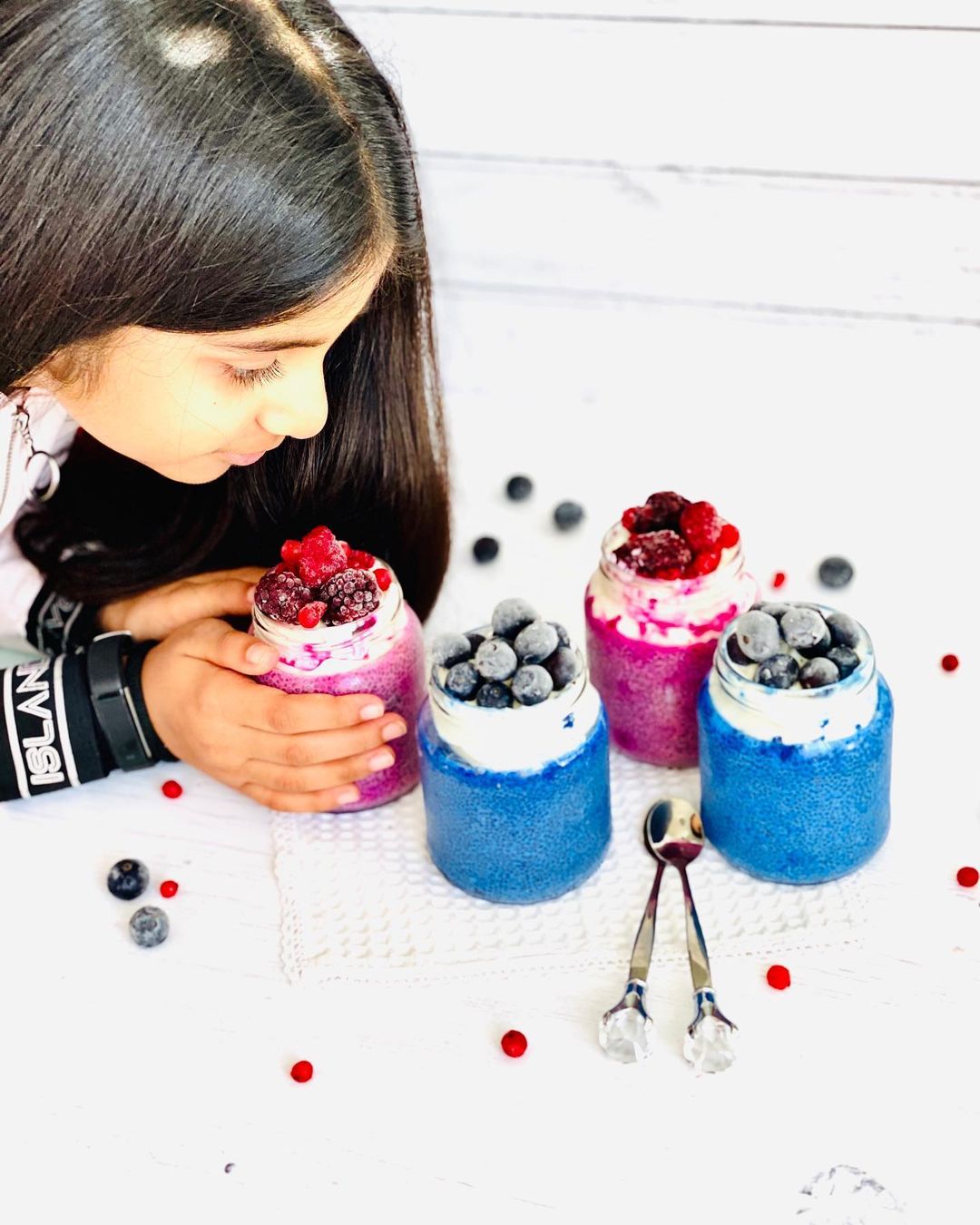 Pink and Blue Chia Seed Pudding
