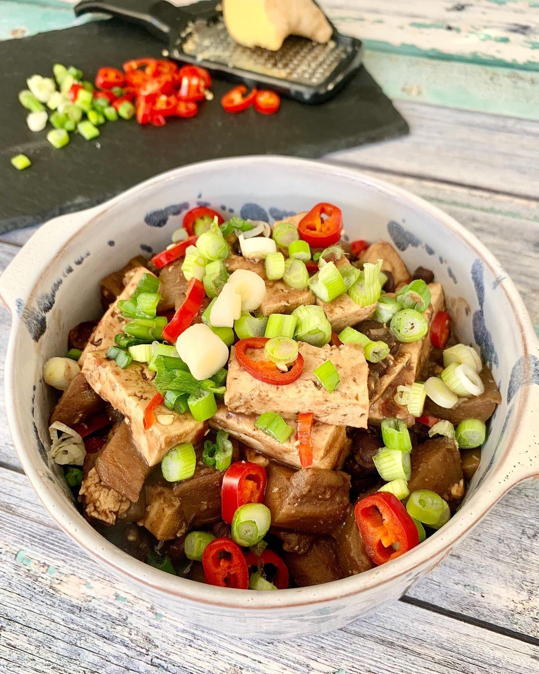 Spicy Eggplant and Tofu in Black Bean Sauce
