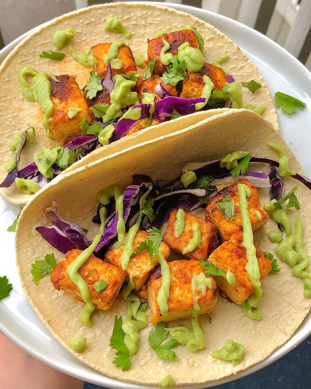 Easy Tofu Tacos with Avocado and Cilantro