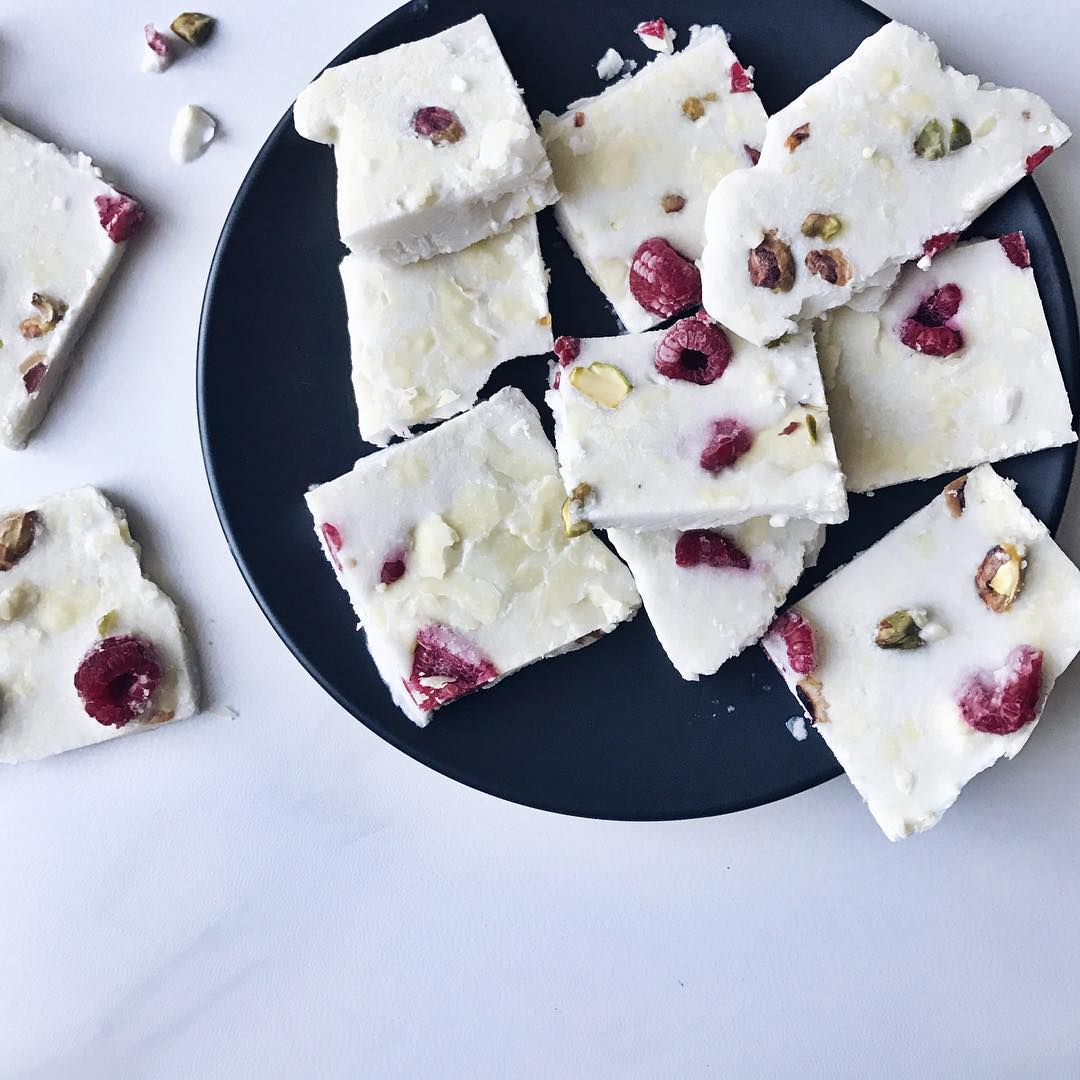 Raspberry Pistachio Coconut Bark