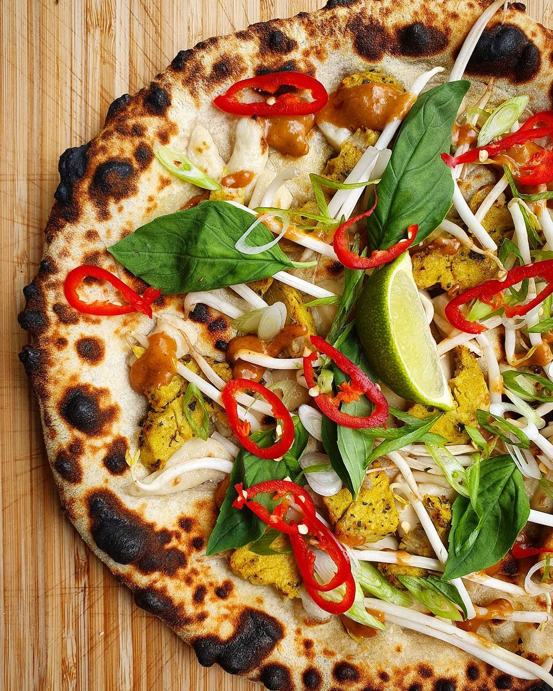 Thai Pizza with Vegan Toppings