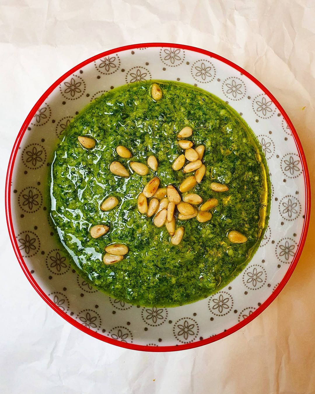 Homemade Basil Pesto with Pine Nuts