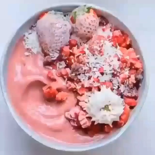 Pink Smoothie with Frozen Bananas and Raspberries