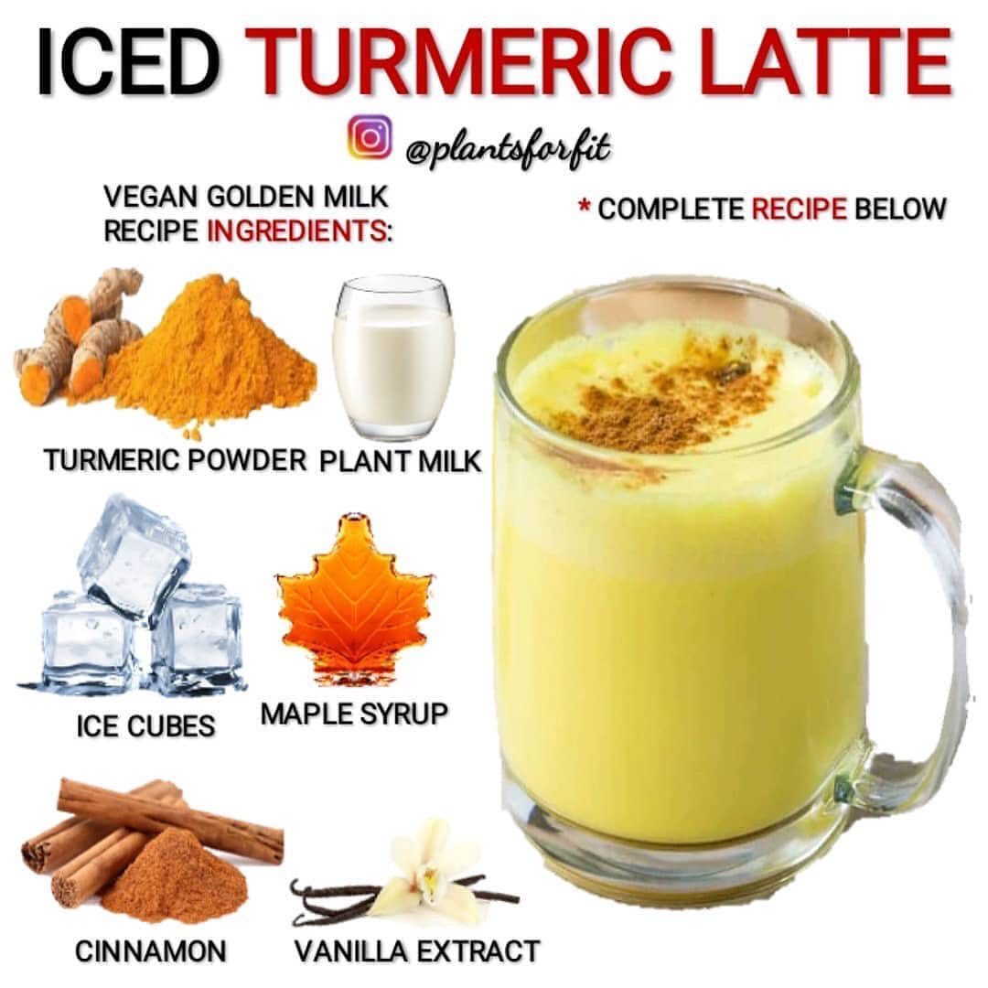Refreshing Vegan Iced Turmeric Latte Drink