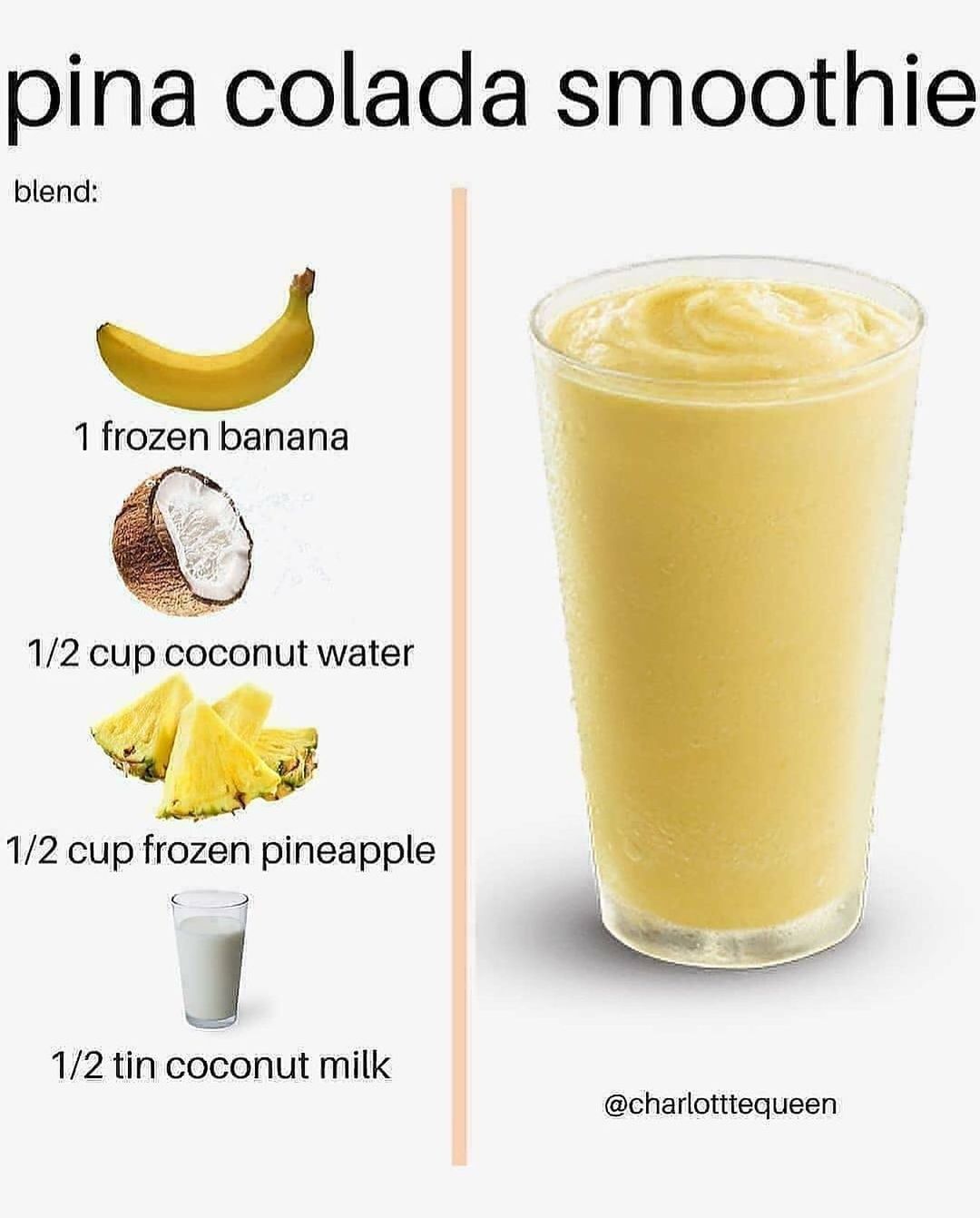 Homemade Tropical Pina Colada Smoothie Blend