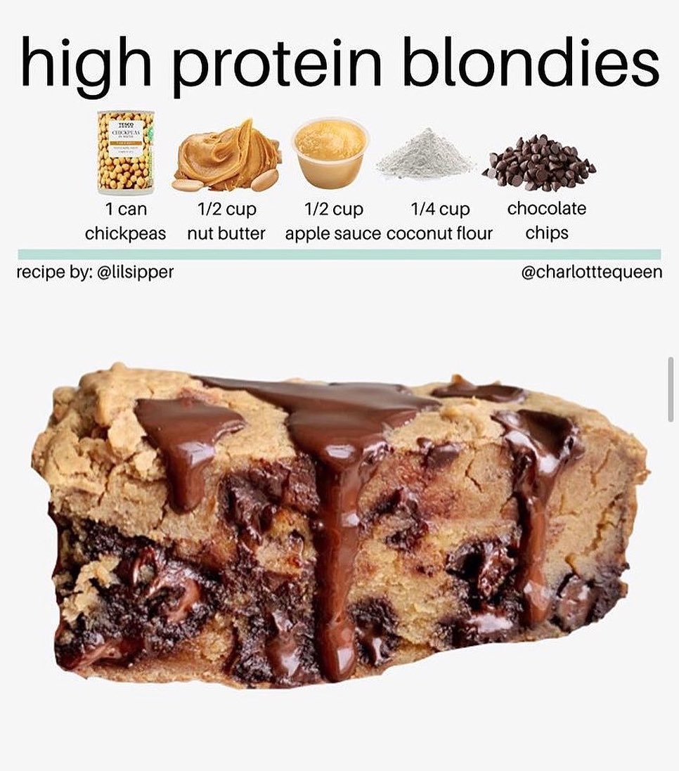 Chickpea Blondies with Nut Butter and Chocolate Chips