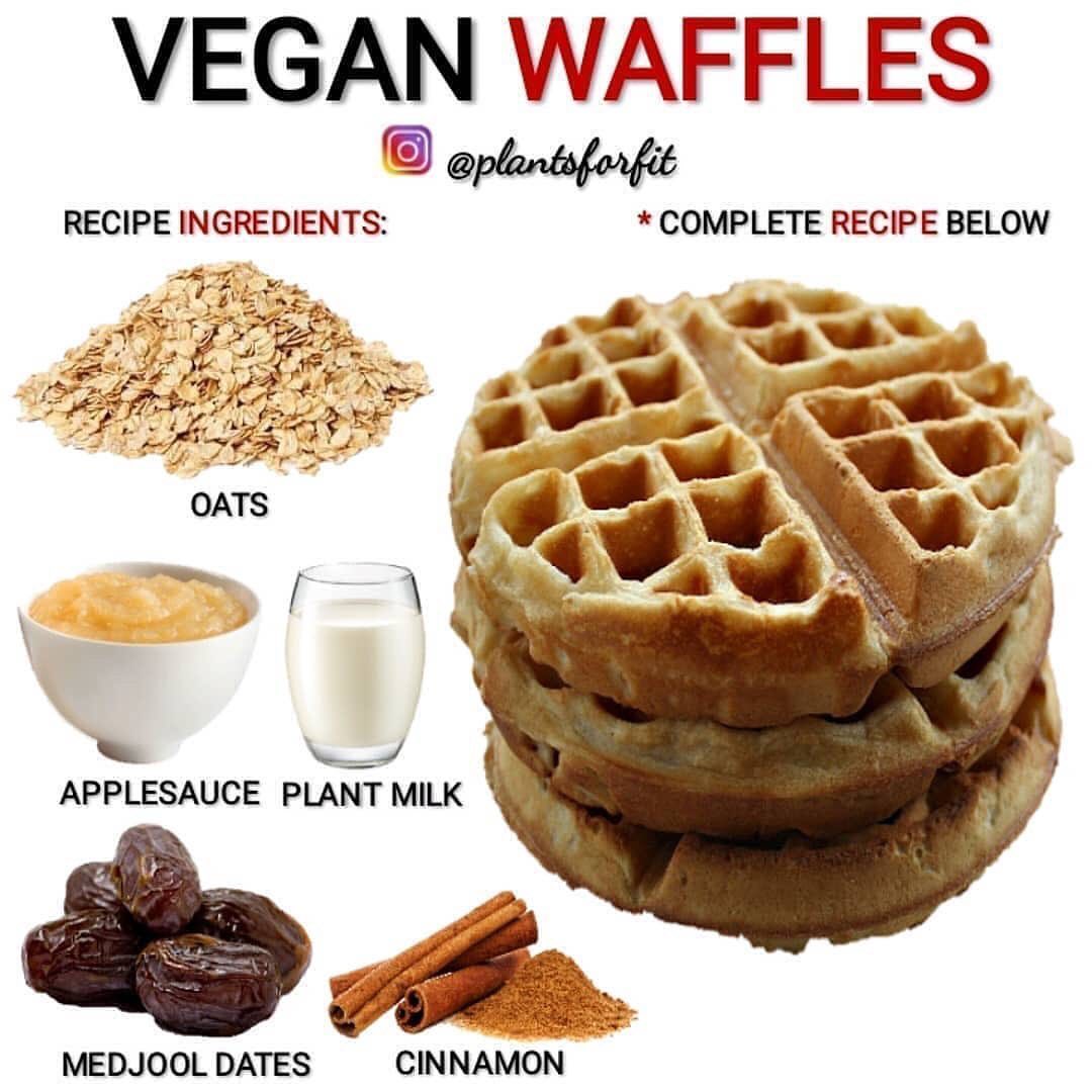 Homemade Vegan Waffles with Oats and Cinnamon