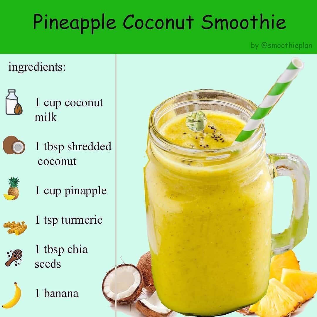 Pineapple Coconut Smoothie with Turmeric