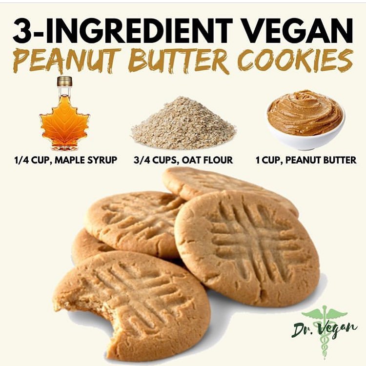 3-Ingredient Vegan Peanut Butter Cookies