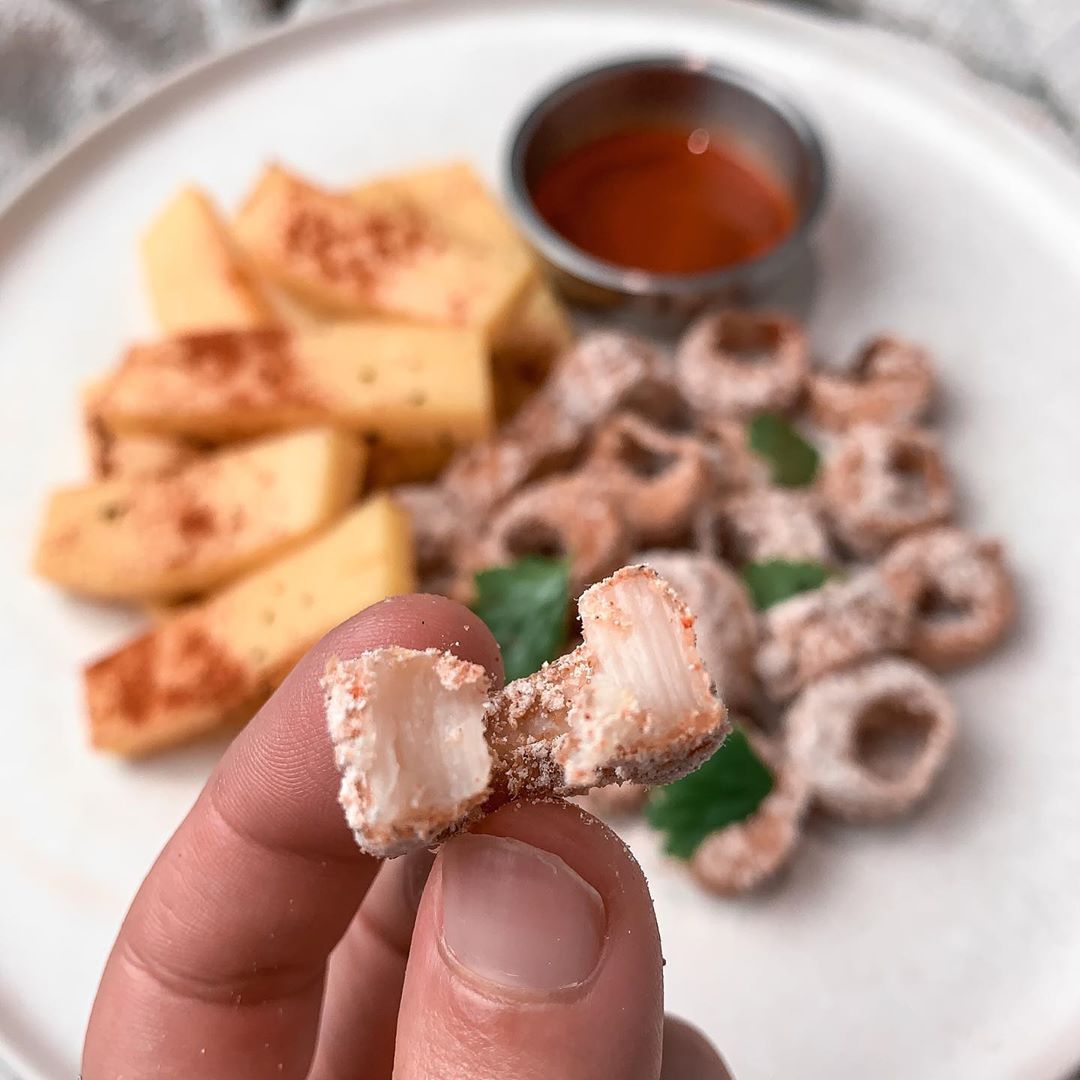 Homemade Vegan Calamari and Polenta Chips