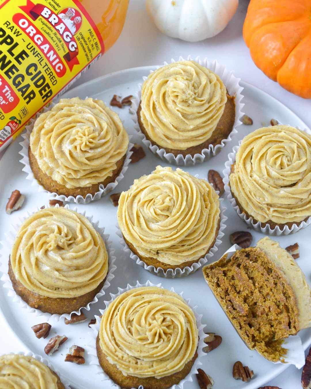 Pumpkin Spiced Cupcakes with Apple Cider Vinegar