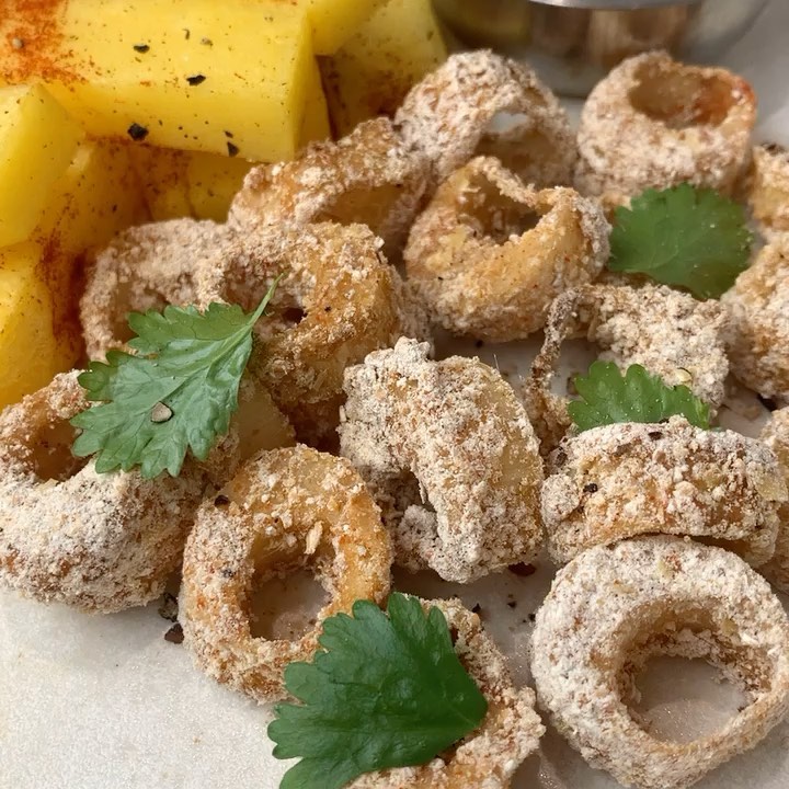 Homemade Vegan Calamari and Polenta Chips