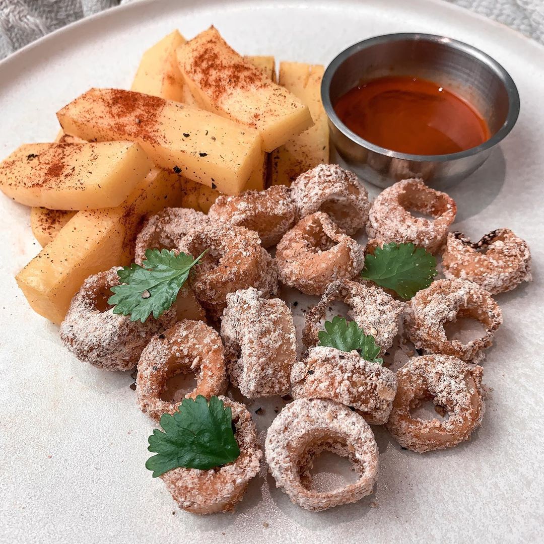 Homemade Vegan Calamari and Polenta Chips