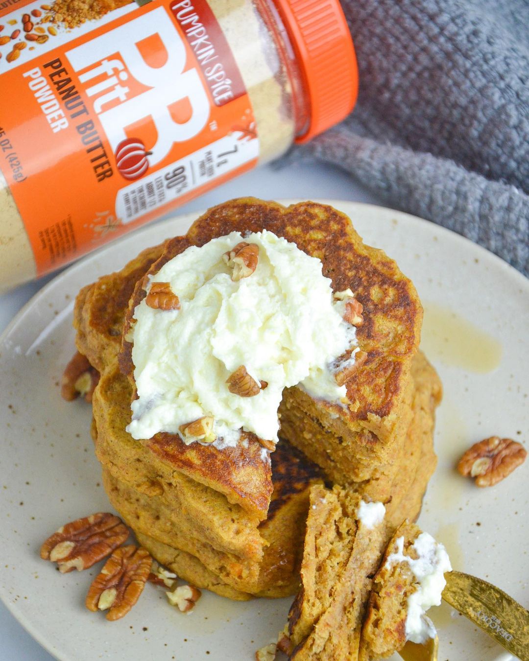 Pumpkin Spice Pancakes with PBfit