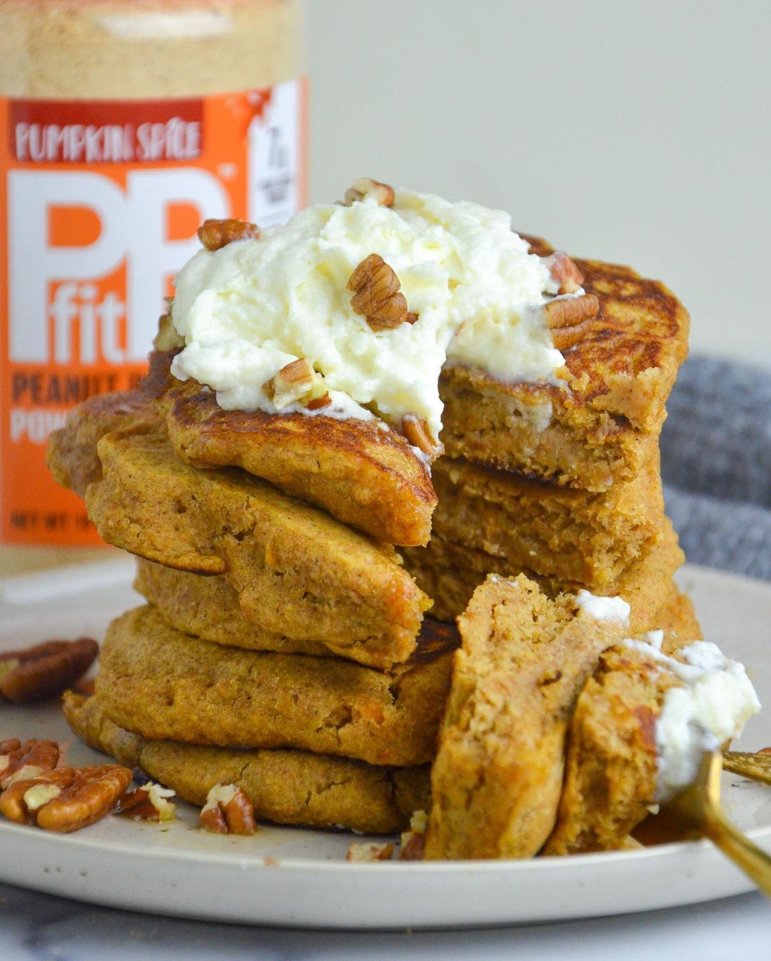 Pumpkin Spice Pancakes with PBfit
