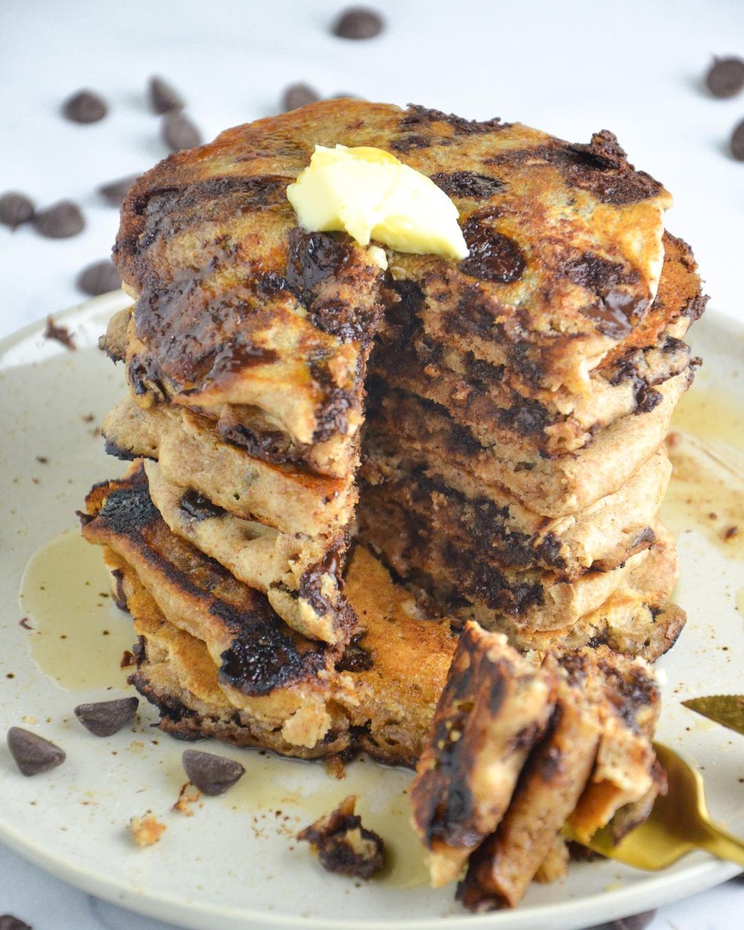Vegan Chocolate Chip Pancakes