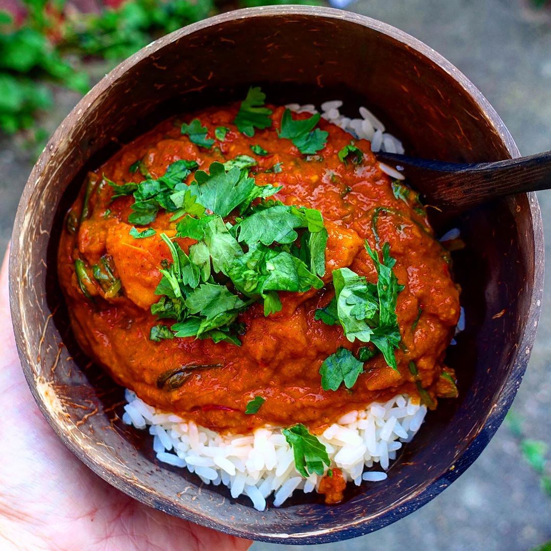 Sweet Potato and Spinach Madras Curry