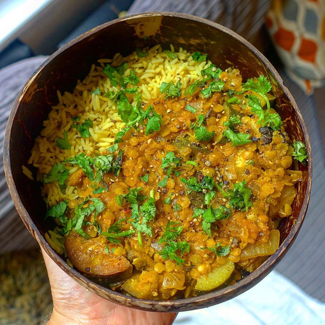 Zucchini, Eggplant, and Mushroom Lentil Curry
