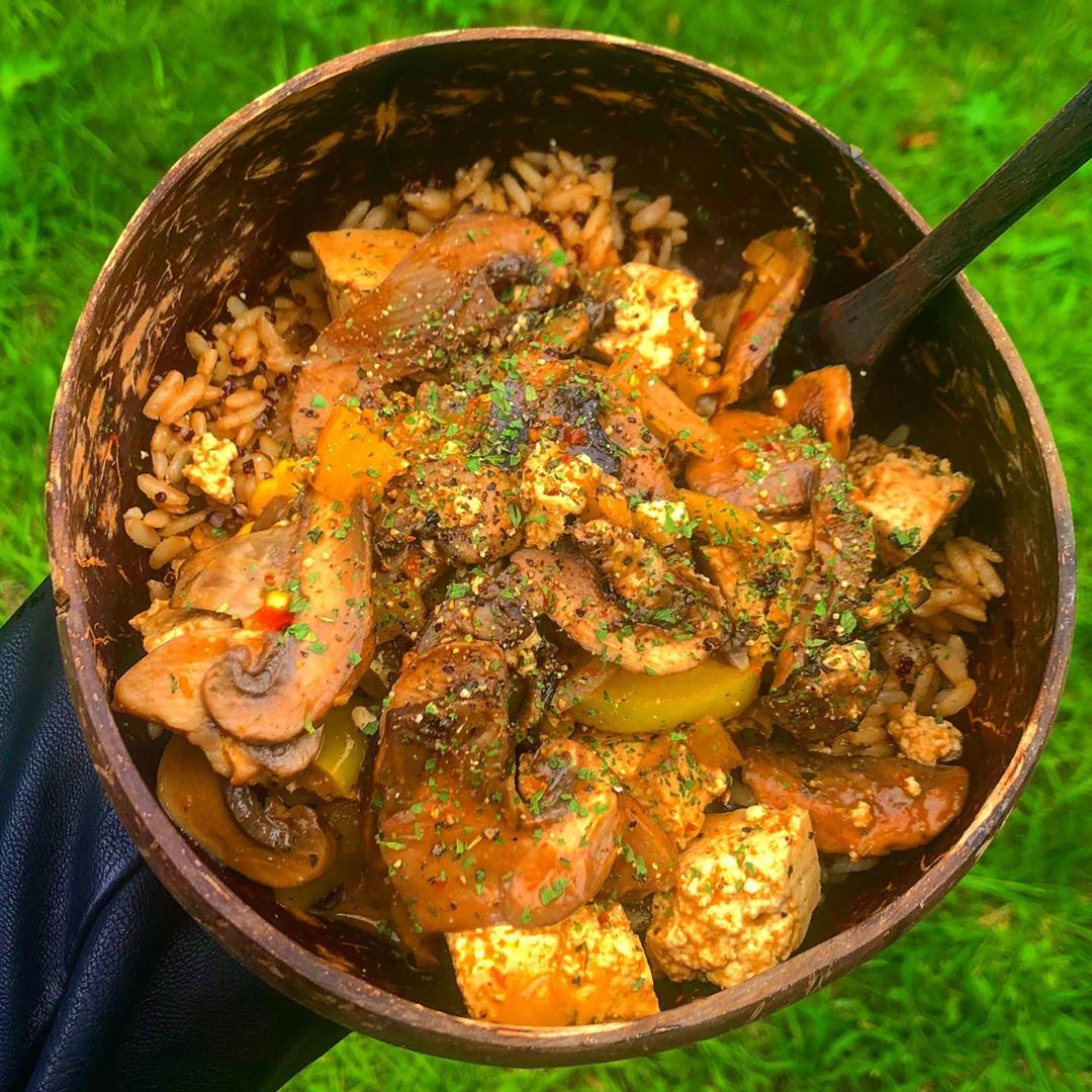 Thai Tofu Mushroom Curry Bowl