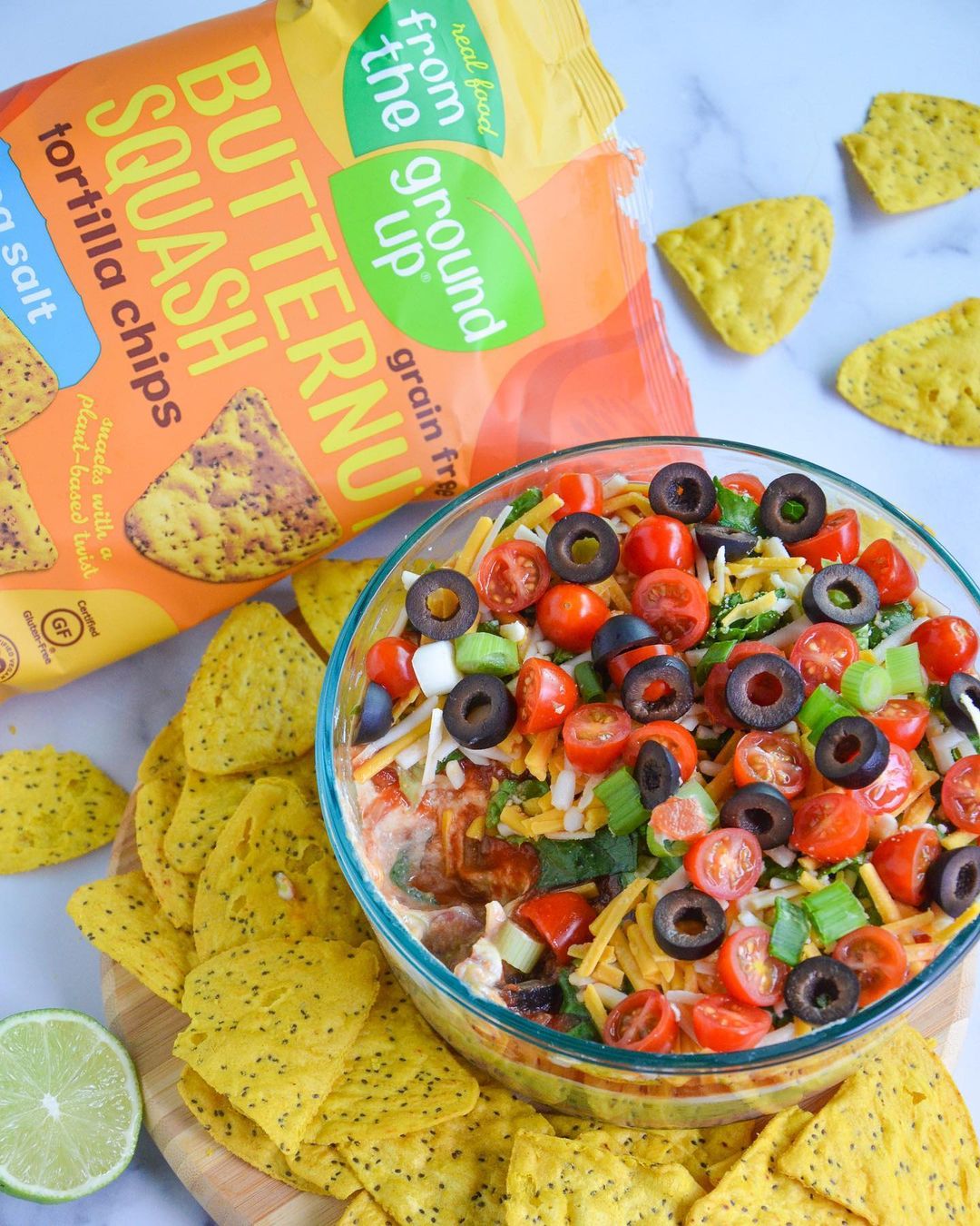 Vegan Seven Layer Dip with Tortilla Chips