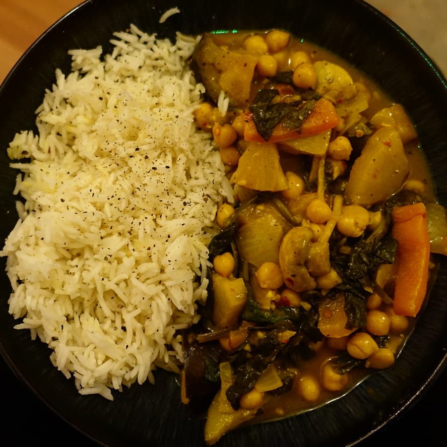 Aubergine and Chickpea Coconut Curry