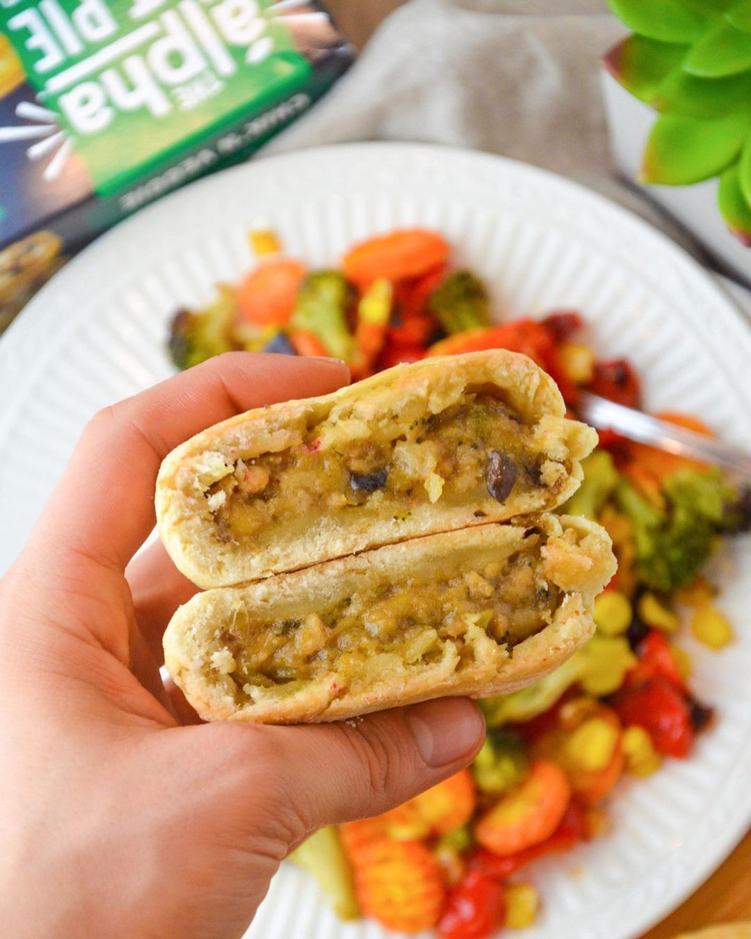 Plant-Based Chik'n Veggie Pot Pie with Roasted Veggies
