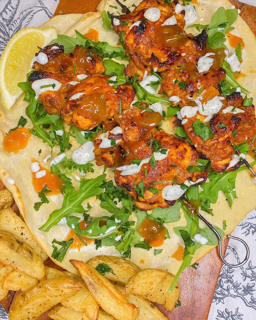 Grilled Chicken Tikka Flatbreads