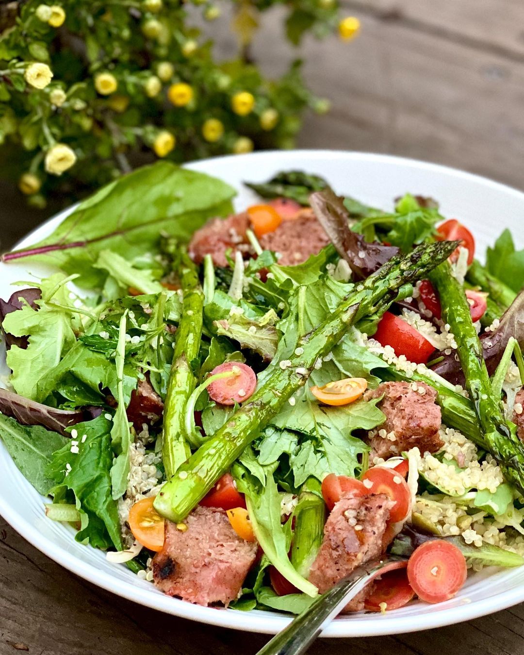 Loaded Vegan Salad with Quinoa and Greens