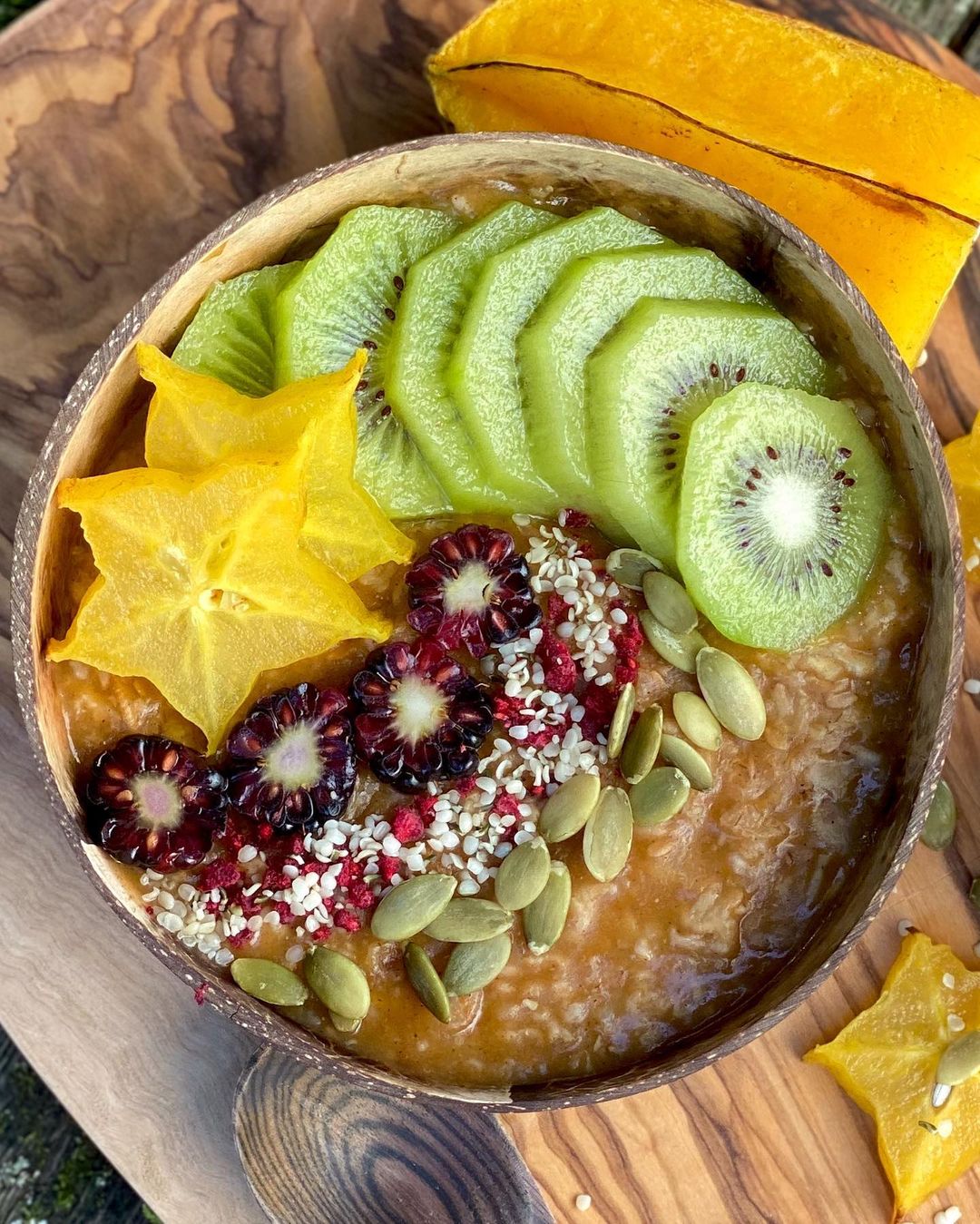 Pumpkin Oatmeal Bowl with Fresh Toppings