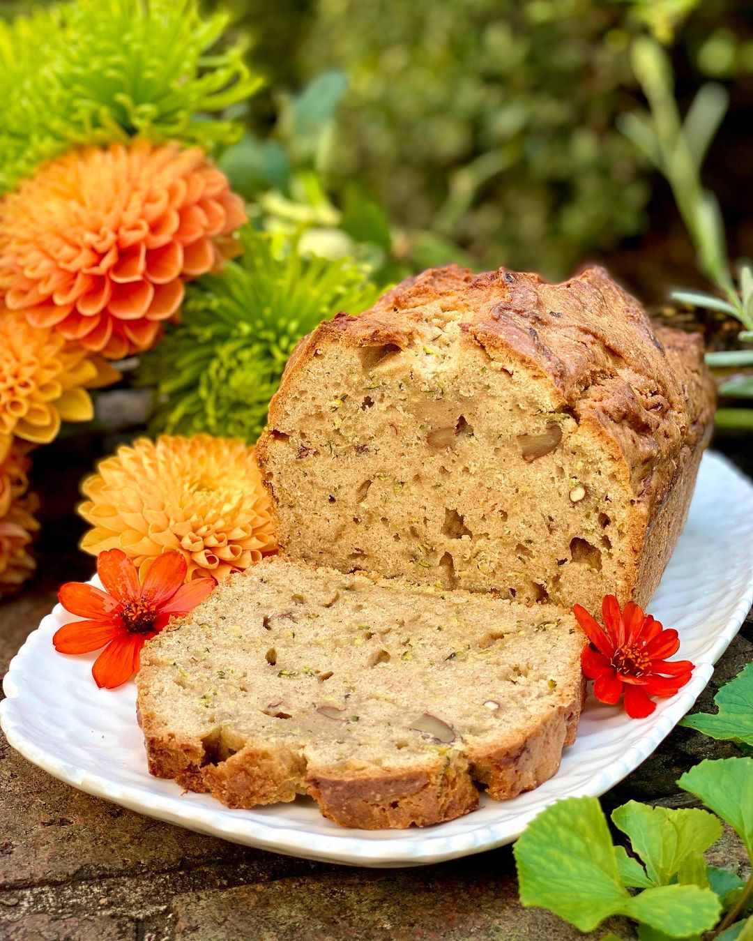 Homemade Zucchini Bread with Pecans and Cinnamon