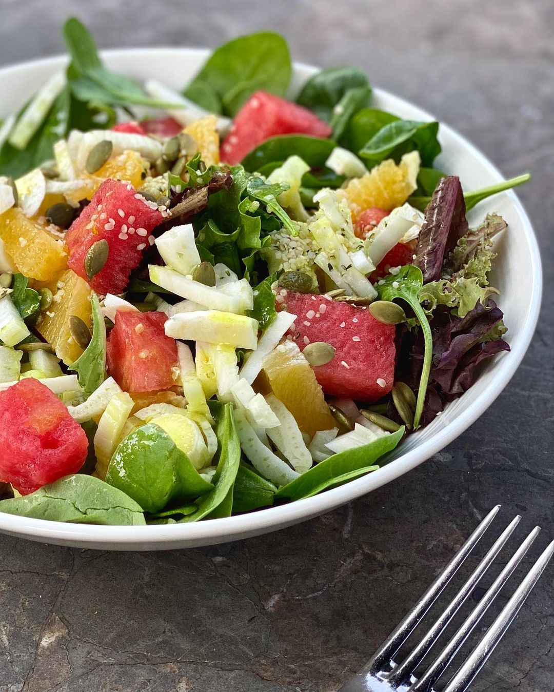 Refreshing Summer Salad with Fruits and Greens