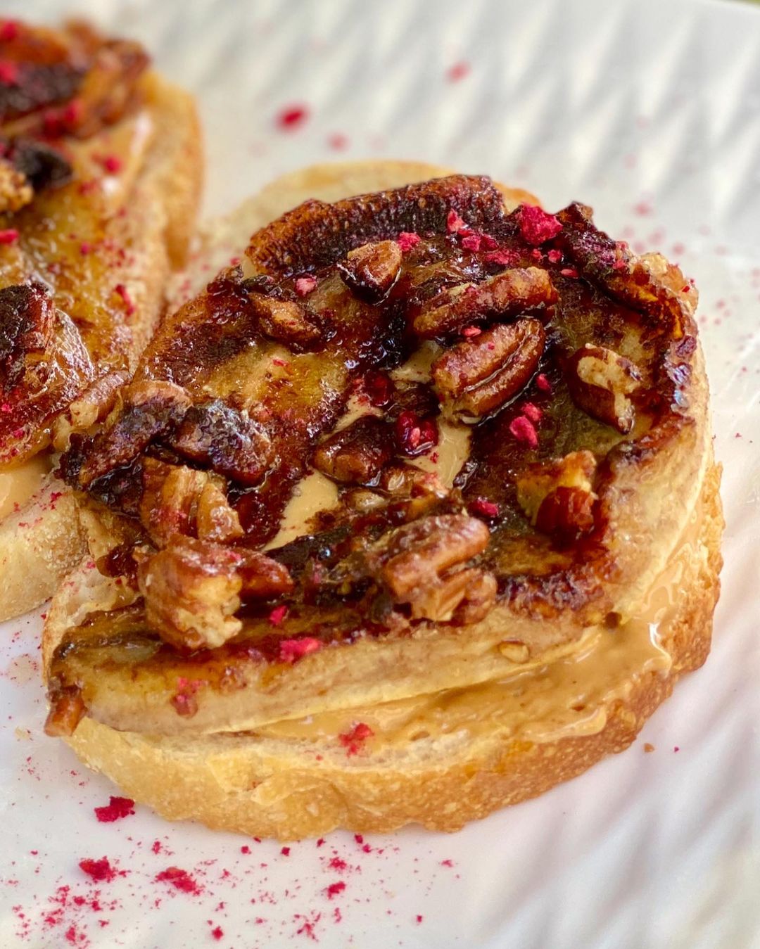 Caramelized Banana and Pecan Toast