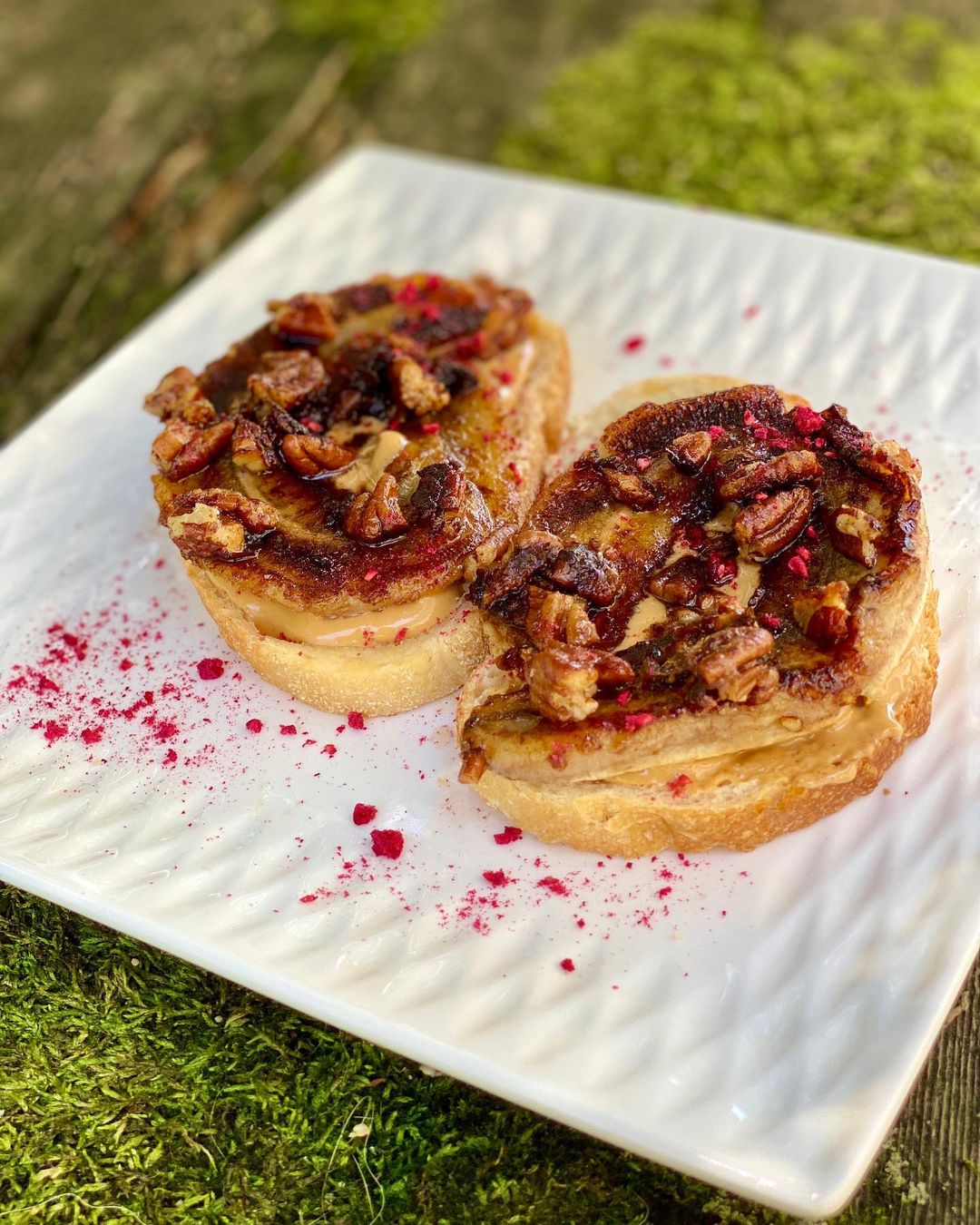 Caramelized Banana and Pecan Toast