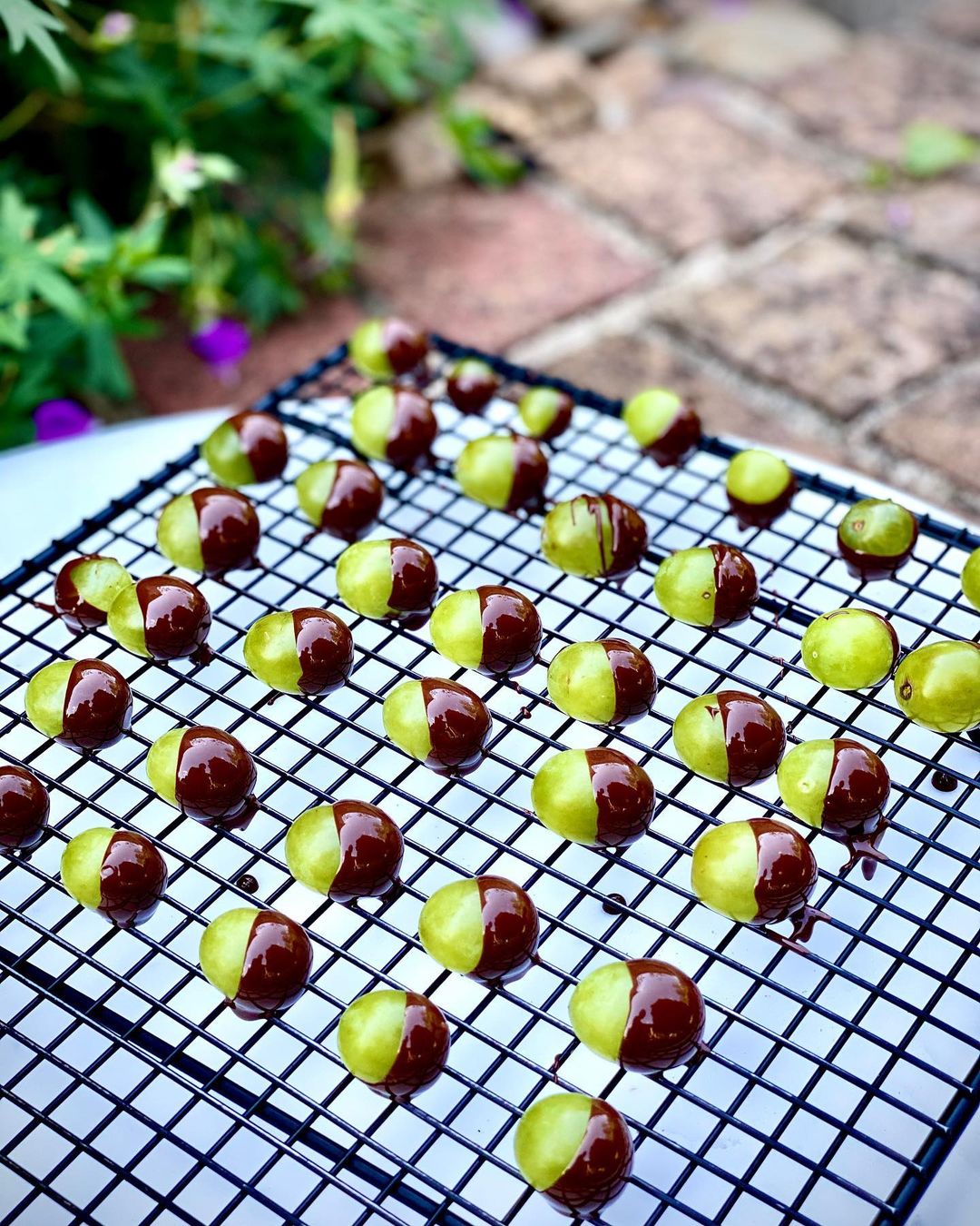 Freshly Dipped Chocolate Covered Cotton Candy Grapes