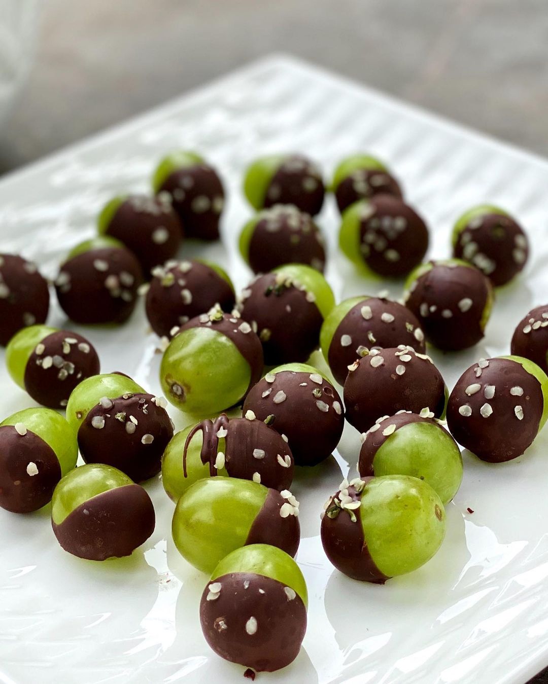 Freshly Dipped Chocolate Covered Cotton Candy Grapes