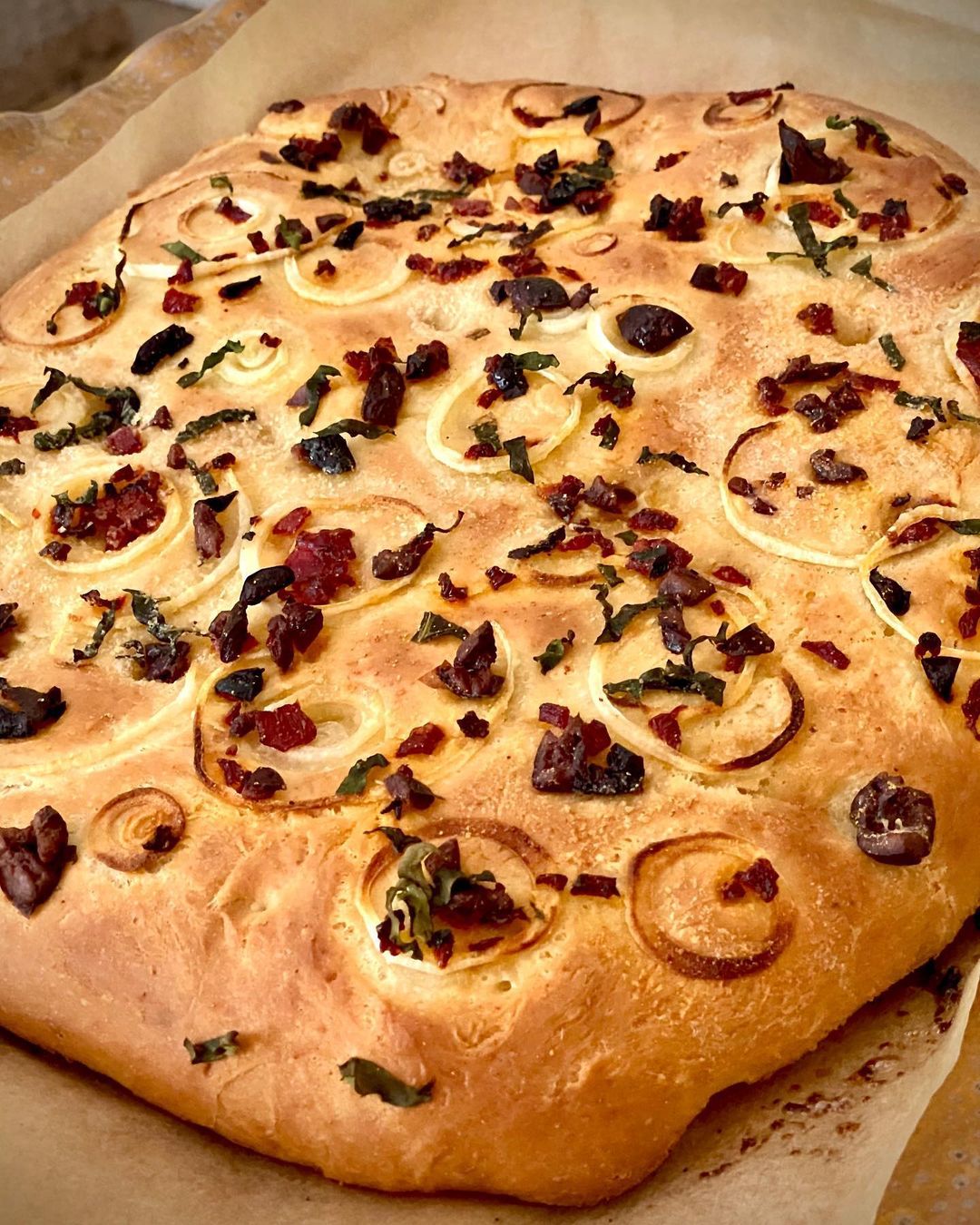Homemade Focaccia Bread with Creative Toppings
