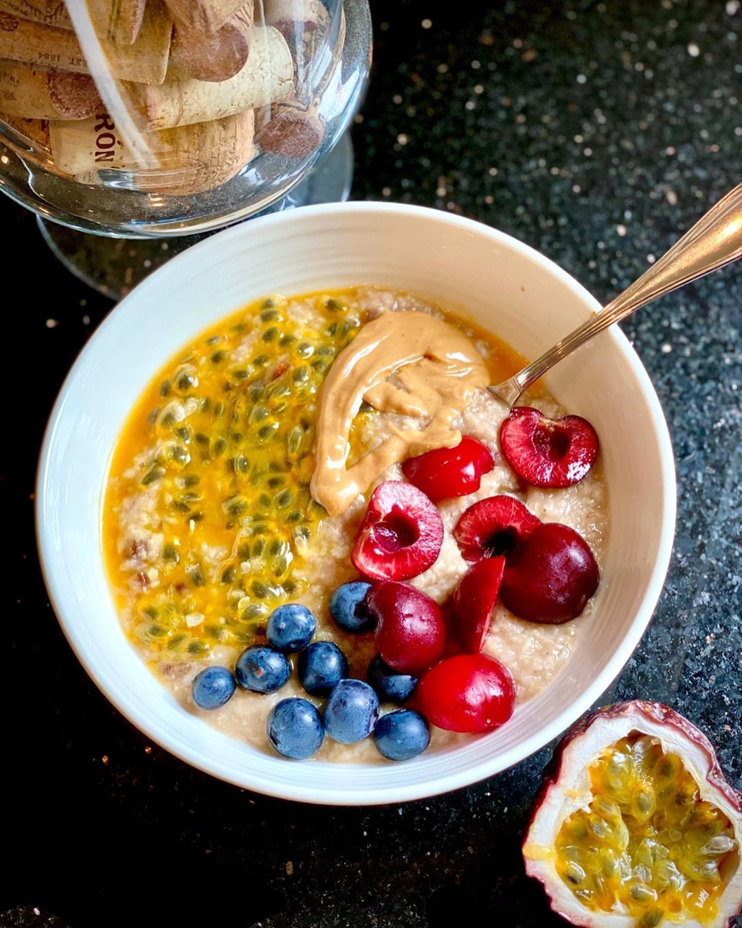 Delicious Cozy Porridge with Fruit Toppings