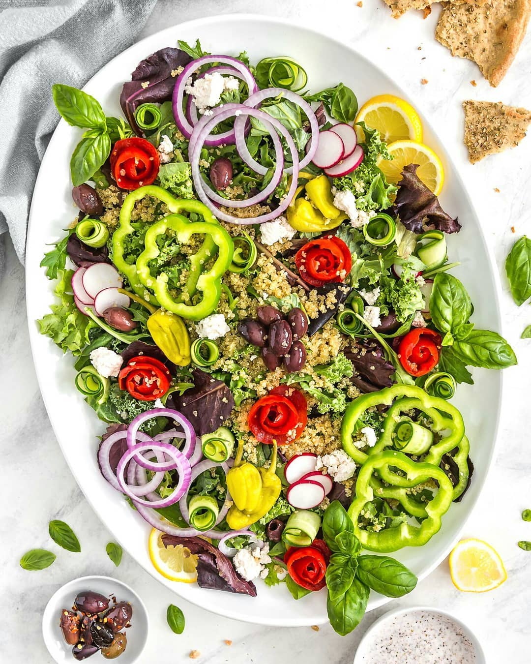 Vegan Greek Salad with Quinoa